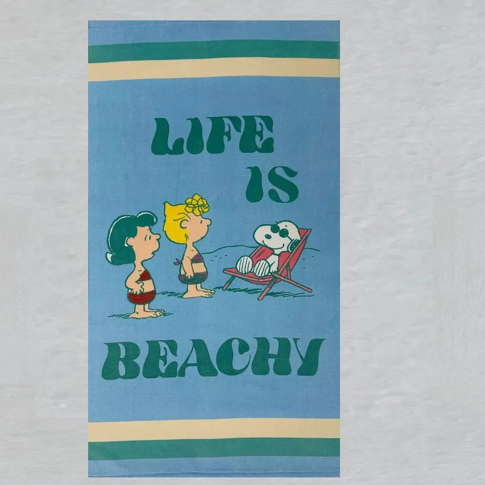 Peanuts Beachy Beach Towel Measures 34 x 64 Inches